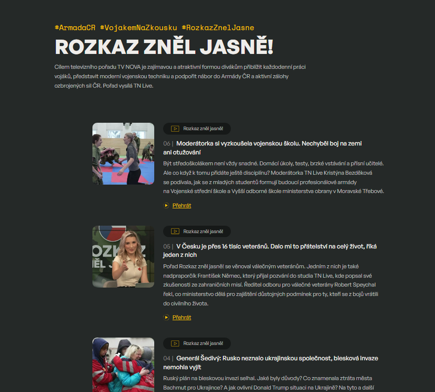 Atraktivně o vojácích a obraně